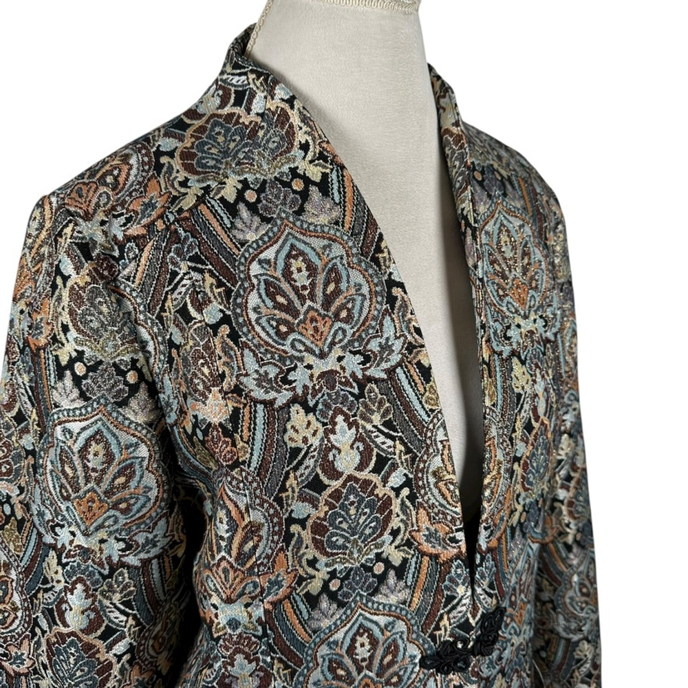 Soft Surroundings Venezia Paisley Metallic Jacket Elegant Evening Multi Size XL - Picture 2 of 11